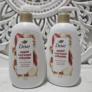 NEW Dove 2PC BUNDLE Apple Caramel Crumble Hand Wash/Soap 12Oz Bottles